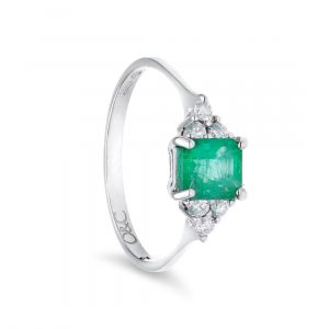 ORO&CO Anello con smeraldo e diamanti